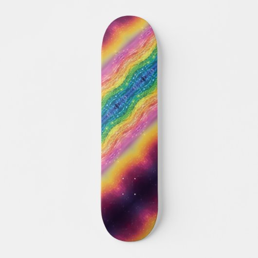 Cosmic Rainbow Energy Nonbinary LGBTQ+ Pride Persoonlijk Skateboard (Voorkant)