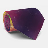 Cosmic Rainbow Energy Nonbinary LGBTQ+ Pride Stropdas (Opgerold)