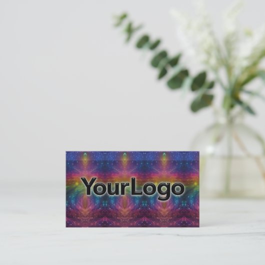 Cosmic Rainbow Galaxy Reiki Healer Company Logo  Visitekaartje (Staand voorkant)