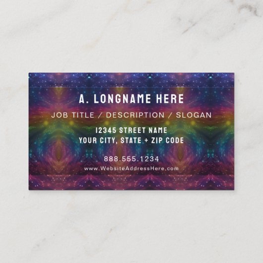 Cosmic Rainbow Galaxy Reiki Healer Company Logo  Visitekaartje (Achterkant)