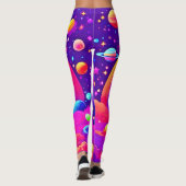 Cosmic Rainbow Planet Art Leggings (Achterkant)