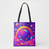Cosmic Rainbow Planet Art Tote Bag (Voorkant)