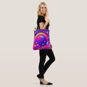 Cosmic Rainbow Planet Art Tote Bag (Op model)