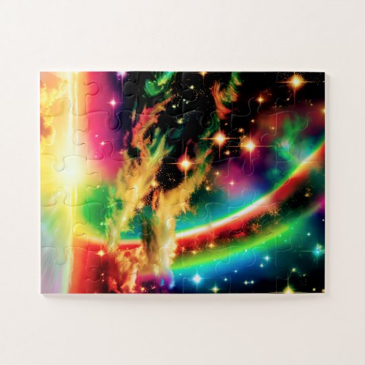 Cosmic Rainbows Magical Fantasy Fun Space Afbeeldi Legpuzzel (Horizontaal)