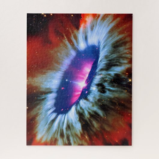 Cosmic red blue and roze blackhole sterren explode legpuzzel (Verticaal)