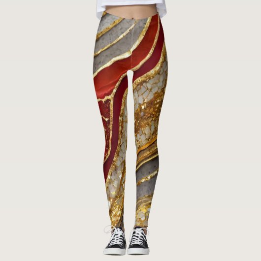 Cosmic Red Universe Broek voor Space Lovers Leggings (Voorkant)