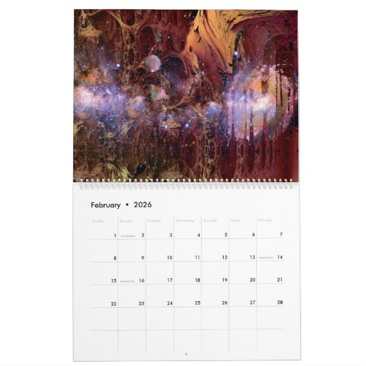 Cosmic Resonance Exotic Cosmos Wall-agenda Kalender (Feb 2026)