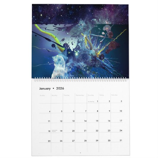 Cosmic Resonance Exotic Cosmos Wall-agenda Kalender (Jan 2026)