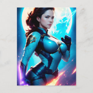 Cosmic Retro 50's Sci-Fi Nova Space Ranger Briefkaart