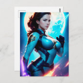 Cosmic Retro 50's Sci-Fi Nova Space Ranger Briefkaart (Voorkant / Achterkant)