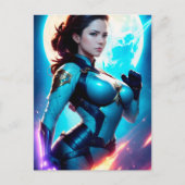 Cosmic Retro 50's Sci-Fi Nova Space Ranger Briefkaart (Voorkant)