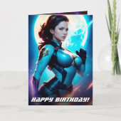 Cosmic Retro 50's Sci-Fi Nova Space Ranger Kaart (Voorkant)