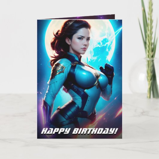 Cosmic Retro 50's Sci-Fi Nova Space Ranger Kaart (Voorkant)