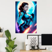 Cosmic Retro 50's Sci-Fi Nova Space Ranger Poster (Thuiskantoor)