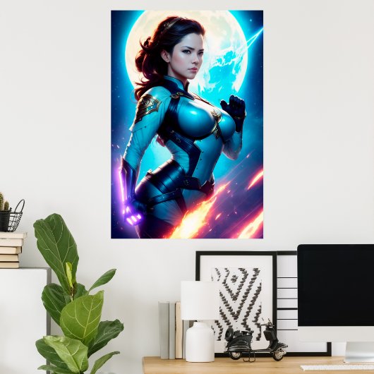 Cosmic Retro 50's Sci-Fi Nova Space Ranger Poster (Thuiskantoor)