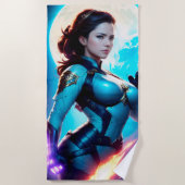 Cosmic Retro 50's Sci-Fi Nova Space Ranger Strandlaken (Voorkant)