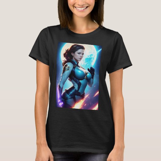 Cosmic Retro 50's Sci-Fi Nova Space Ranger T-Shirt (Voorkant)