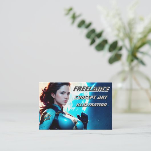 Cosmic Retro 50's Sci-Fi Nova Space Ranger Visitekaartje (Staand voorkant)