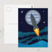 Cosmic Rocketship Scene Briefkaart (Voorkant / Achterkant)