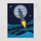 Cosmic Rocketship Scene Briefkaart (Voorkant)