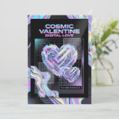Cosmic Romance Digital Love Valentine's Card Feestdagenkaart (Staand voorkant)