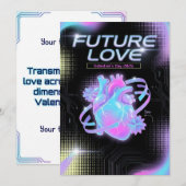 Cosmic Romance Digital Love Valentine's Card Feestdagenkaart (Voorkant / Achterkant)