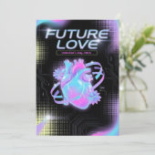 Cosmic Romance Digital Love Valentine's Card Feestdagenkaart (Staand voorkant)