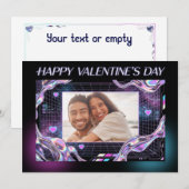 Cosmic Romance Digital Love Valentine's Card Feestdagenkaart (Voorkant / Achterkant)