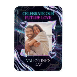 Cosmic Romance Digital Love Valentine's Card Magneet