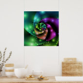 Cosmic Roos Fractal Poster (Keuken)