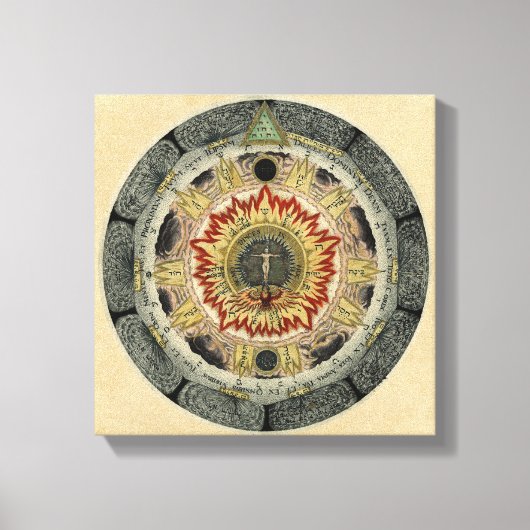 Cosmic Roos Mandala Canvas Afdruk (Voorkant)