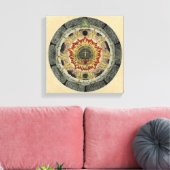 Cosmic Roos Mandala Canvas Afdruk (Insitu (Woonkamer))