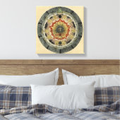 Cosmic Roos Mandala Canvas Afdruk (Insitu (Slaapkamer))