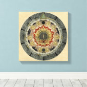 Cosmic Roos Mandala Canvas Afdruk (Insitu (Houten vloer))