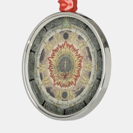 Cosmic Roos Mandala Metalen Ornament (Links)