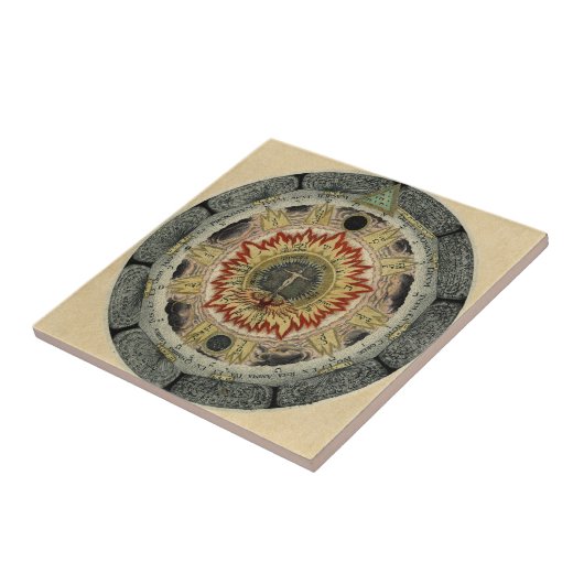 Cosmic Roos Mandala Tegeltje (Zijkant)