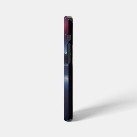 Cosmic Rose: Galaxy Reflection on Serene Lake iPhone Hoesje (Linkerkant)