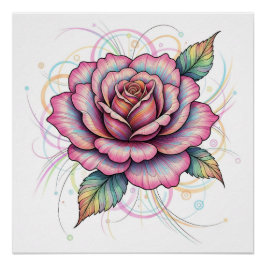 Cosmic Rose Perfect Poster