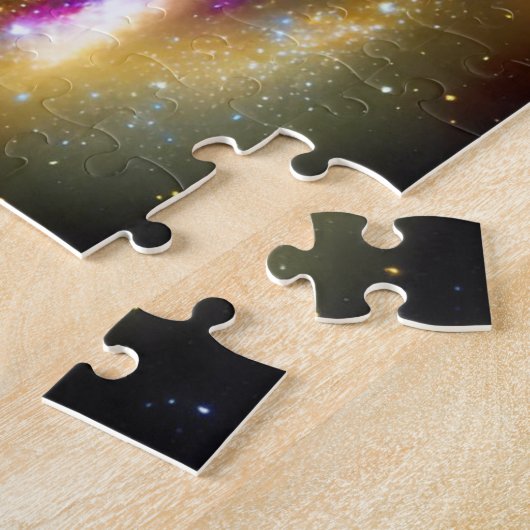 Cosmic roze goud en blauwe sparkles universum melk legpuzzel (Zijkant)