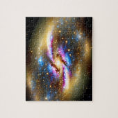 Cosmic roze goud en blauwe sparkles universum melk legpuzzel (Verticaal)