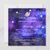 *~* Cosmic RSVP Moon Crystal WEBSITE AR14 Wedding  Kaart (Achterkant)