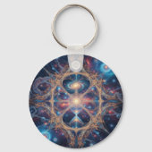 Cosmic Sacred Geometry Galaxy Mandala Art Sleutelhanger (Voorkant)