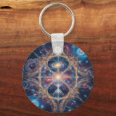Cosmic Sacred Geometry Galaxy Mandala Art Sleutelhanger (Voorkant)