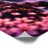 Cosmic Sakura: Violet Nebula Hemelse Fantasie Kuns Poster (Hoek)