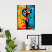 Cosmic Samurai – Modern Abstract Geometric Wall Poster (Thuiskantoor)