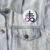 Cosmic Satanic Cross Ronde Button 5,7 Cm (In situ)