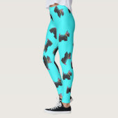 Cosmic Scottie Terrier turquois achtergrond Leggings (Links)