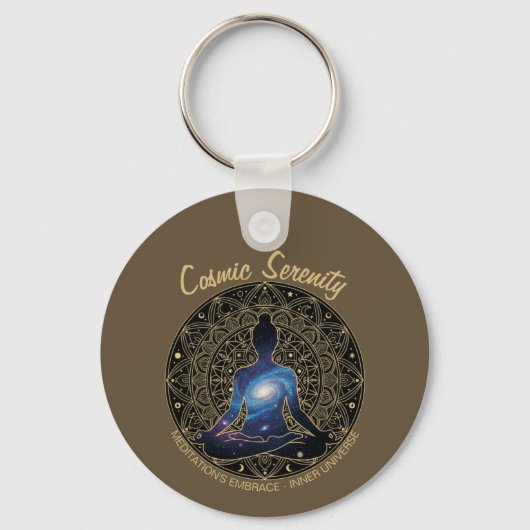 Cosmic Serenity Meditation – Galaxy Mandala  Sleutelhanger (Voorkant)