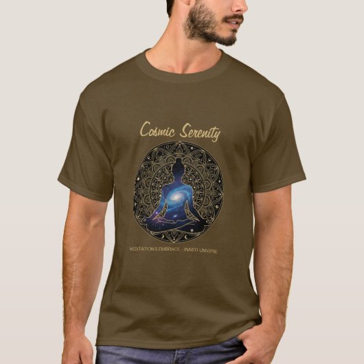 Cosmic Serenity Meditation – Galaxy Mandala  T-shirt (Voorkant)