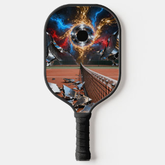 Cosmic Serve — Black Hole Over Center Court Pickleball Paddle
